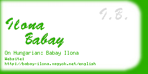 ilona babay business card